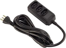 Force Line Extensao 3 M Bivolt 20A 3 Tomadas, Preto Force Line Extensao 3 M Bivolt 20A 3 Tomadas, Preto