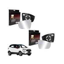 FORD (02) KIT LENTE RETROVISOR COM BASE ECOSPORT 18/21 METALIZADO CONVEXO (SEM SENSOR) LE e LD REMOVEL SB417 e SB418