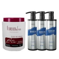 Forever Liss Botox Argan 900g + Wess Kit Nano Sel. 500ml