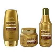 Forever Liss Kit Banho De Verniz Shampoo 300ml, Condicionador 200g, Máscara 250g