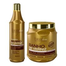 Forever Liss Kit Banho De Verniz Shampoo 500ml, Mascara 1Kg