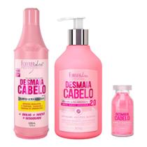 Forever Liss Kit Desmaia Cabelo Shampoo 500ml, Máscara 2.0 Mais Potente 300g, Ampola Mais Potente 15ml