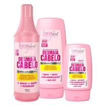 Forever Liss Kit Shampoo Desmaia Cabelo 500Ml, Cabelo Condicionador 300g, Leave-In 5 Em 1 140g