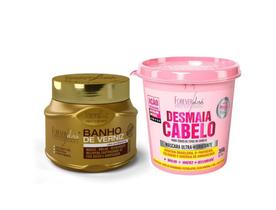 Forever Liss Máscara Desmaia Cabelo 350g + Máscara Banho de Verniz 250g - Hidratação e Brilho