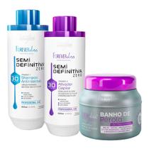 Forever Liss Semi Definitiva 3D 2x900ml+ Banho De Pérola 250g