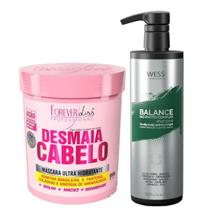 Forever Mask Desmaia Cabelo 950g + Wess Balance Shampoo500ml