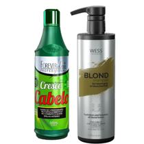 Forever Sh Cresce Cabelo 500ml + Wess Blond Shampoo 500ml