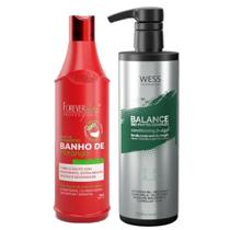 Forever Shampoo de Morango 500ml + Wess Balance Cond. 500ml