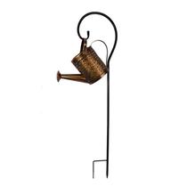 Forjado Iron Hollow Out Lâmpada Metal Água Movida a Energia Solar Pode Chaleira Polvilhe Fada LED Luzes Corda Ao Ar Livre Jardim Impermeável Porch Yard Decoração de Gramado