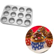 Form Cupcake 12 cavidades Pão de queijo Empadas Muffins Aluminio
