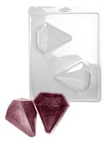 Forma 3 Partes Com Silicone P/ Chocolate Molde Diamante Forma 3 Partes Com Silicone P/ Chocolate Molde Diamante