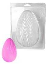 Forma 3 Partes Silicone Ovo Páscoa 500g Texturizado Pluma Forma 3 Partes Silicone Ovo Páscoa 500g Texturizado Pluma