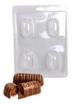 Forma 3 Partes Silicone Trufa Alongada Confeitaria Molde Forma 3 Partes Silicone Trufa Alongada Confeitaria Molde