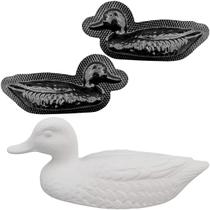 Forma 3d Bipartida Pato Decorativo Abs Concreto Artesanato Preto