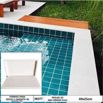 Forma 3d Borda de Piscina Lisa Reta 49x25cm ABS 2mm Molde para cimento/concreto IN377