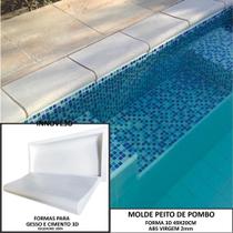 Forma 3d Borda de Piscina Peito de Pombo 49X20cm ABS 2mm Molde para concreto/cimento IN351