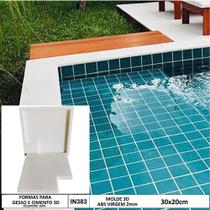 Forma 3d Canto de Piscina Lisa Reta 30x20cm ABS 2mm Molde para cimento/concreto IN383