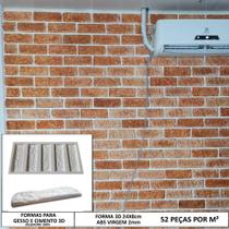 Forma 3d Gesso 5 Tijolinho Rústico 24x8cm ABS 2mm Molde Para Gesso/Cimento 3d
