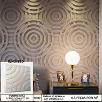 Forma 3d Gesso Círculos 49x49cm ABS 2mm Molde Para Gesso/Cimento/Concreto IN332