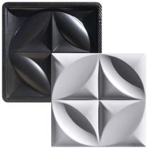 Forma 3D Gesso e Cimento ABS - Floral 40x40 Xmoldes