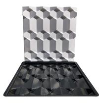 Forma 3D Gesso e Cimento Placa ABS - Oceano 30x30 - Xmoldes Formas 3D