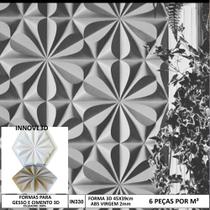 Forma 3d Gesso Flor Hexagonal 45x39cm ABS 2mm Molde Para Gesso ou Cimento/Concreto 3d IN330