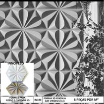 Forma 3d Gesso Flor Hexagonal 45x39cm ABS 2mm Molde Para Gesso ou Cimento/Concreto 3d IN330 - INNOVE3D