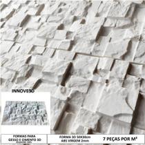 Forma 3d Gesso Mosaico Rústico 50x30cm ABS 2MM Molde Para Gesso/Cimento/Concreto IN309 - INNOVE3D