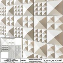 Forma 3d Gesso Pirâmides 40x40cm ABS 2MM Molde Para Gesso/Cimento 3d IN260 Forma 3d Gesso Pirâmides 40x40cm ABS 2MM Molde Para Gesso/Cimento 3d IN260