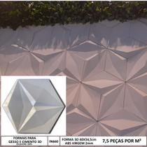 Forma 3d Hexagonal Estrelar 40x34,5 Abs 2mm Molde Cimento/ge