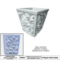 Forma 3d Mini Vaso Alpes 25x22x15cm Abs 1,5mm Virgem Molde para gesso Ou Cimento IN640