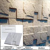 Forma 3d molde para gesso 3d mosaico rustico 40x40cm em abs 2mm gesso / cimento 3d in277