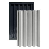 Forma 3d Ripado Placa Gesso Cimento Abs 50x30 Imediato Cor Preto