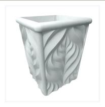 Forma 3d Vaso Folha 42x32x25cm Abs 1,5 Molde Gesso E Cimento