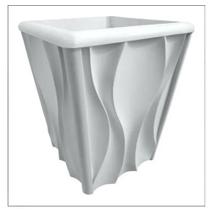 Forma 3d Vaso Onda 42x32x25cm Abs 1,5 Molde Gesso Ou Cimento 3d