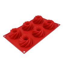 Forma 6 Flans Decorada Espiral Silicone Verm 1un- Mimo Style