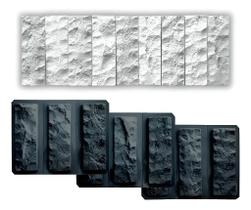 Forma ABS 2mm - Kit B com 9 Tijolinhos Rock Face - Ref. 302 - Tamanho 29.5 x 9.5 cm