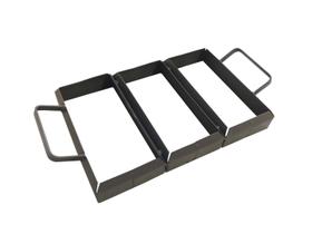 Forma Aço para 3 Bloquetes Paver 20x4cm Desforma Imediata