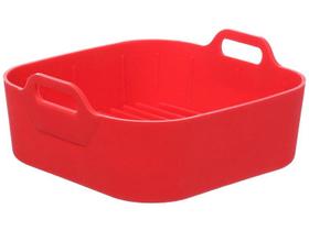 Forma Air Fryer Quadrada Silicone 16cm Vermelha SLCN044-VM - Hauskraft