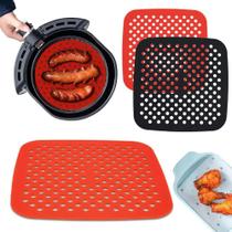 Forma Airfryer Silicone Antiaderente Tapete Forro Fritadeira Elétrica Reutilizável Quadrado - rcl