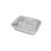 Forma alumínio retangular 220ml com tampa pet c/100 un mello embalagem descartável marmita quentinha Forma alumínio retangular 220ml com tampa pet c/100 un mello embalagem descartável marmita quentinha