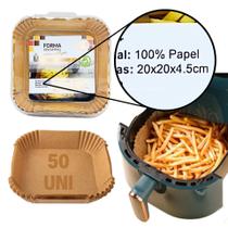 Forma Antiaderente 20cmx20cm Descartável Para Air fryer Fritadeira 50 Unidades