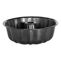 Forma Antiaderente Assadeira Bolo Pudim Em Aço Teflon Preto