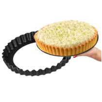 Forma Antiaderente De Torta C/ Fundo Removível Preto 24cm
