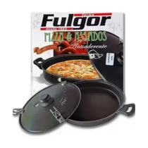 Forma Antiaderente Fulgor 28cm p/ Pizza c/ Tampa Fogão