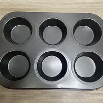 Forma antiaderente para Cupcake 6 cavidades Aço Carbono 26 cm X 18cm REF 13040 - Assadeira Antiaderente de Cupcake