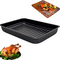 Forma Assadeira Antiaderente Com Grelha Retangular N03 Capacidade 5,3 Litros Maior Espessura