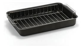 Forma Assadeira Antiaderente Retangular C/ Grelha Removível Preto Forma Assadeira Antiaderente Retangular C/ Grelha Removível Preto