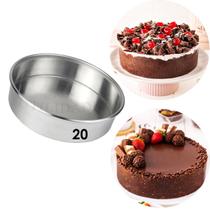 Forma Assadeira Bolo Redonda 20x5 Fundo Fixo Redonda Alumínio