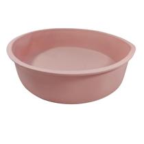 Forma Assadeira Bolo Redonda Silicone Antiaderente Rosa